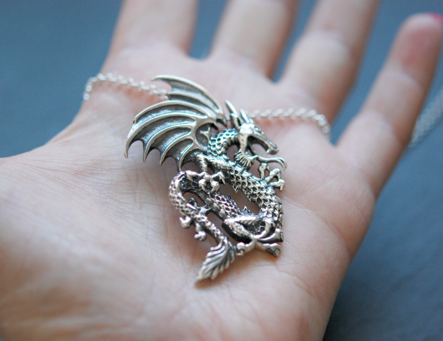 GRAPHICS & MORE Fast Flying Dragon Coming at You Fantasy Silver Plated Bracelet with Antiqued Oval Charm GRAPHICS & MORE Fast Flying Dragon Coming at You Fantasy Silver Plated Bracelet with Antiqued Oval Charm