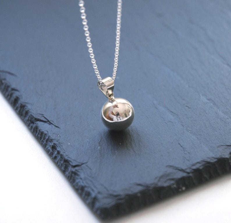 Sterling silver harmony ball necklace, bola pendant, angel caller, pregnancy jewelry image 1
