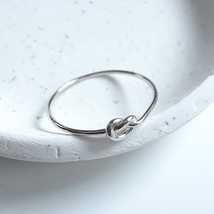 Knot ring, sterling silver love knot, stackable rings for women, promise ring, infinity ring, reef knot, best friend gift, simple knot