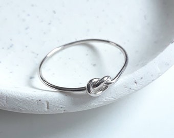 Knot ring, sterling silver love knot, stackable rings for women, promise ring, infinity ring, reef knot, best friend gift, simple knot