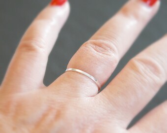 Silver ring, thin ring, sterling silver stacking ring, delicate rings for women, smooth ring, minimalist ring, simple ring