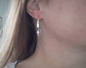 Créoles en V en argent sterling, style minimaliste moderne