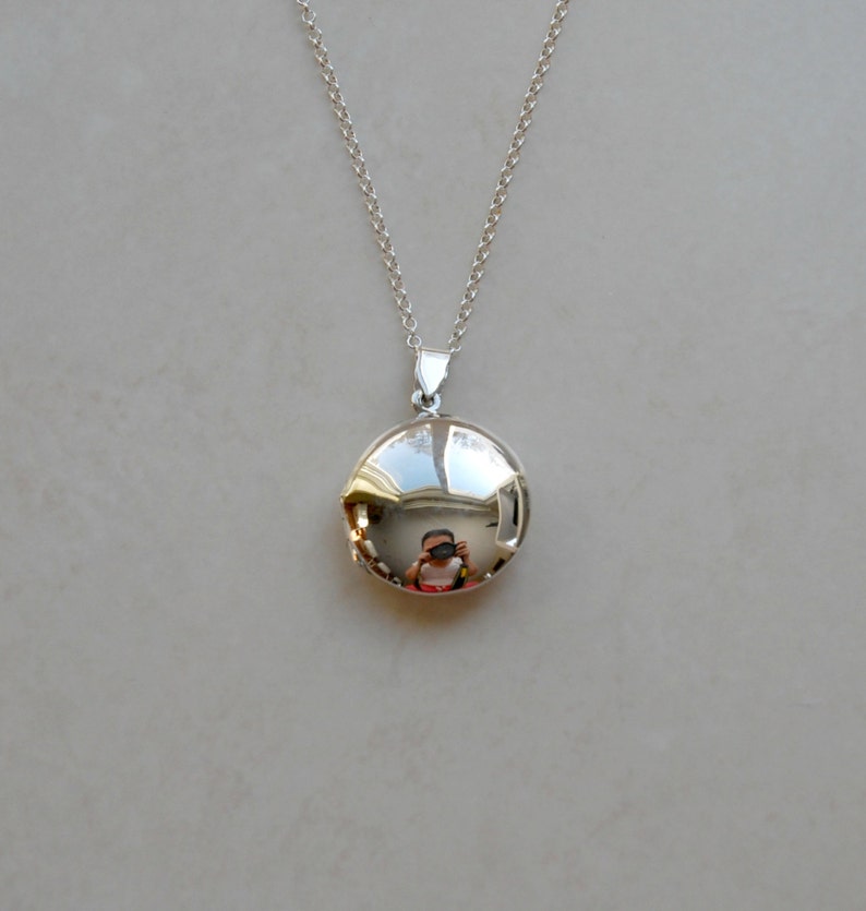 Sterling silver round locket necklace engravable grad gift Etsy