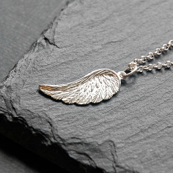 Sterling silver angel wing necklace