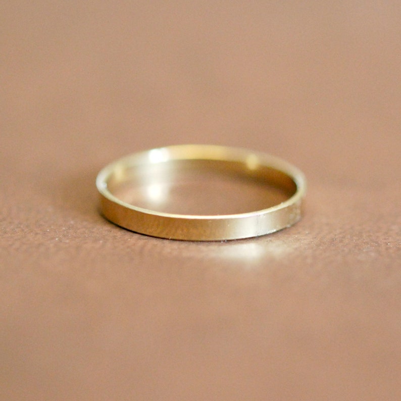 Gold Band Ring Minimalist Wedding Band Thin Ring Gold Etsy Canada