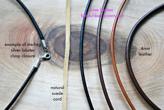 Leather Necklace Black Leather Cord 