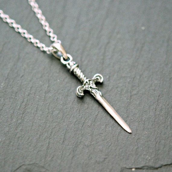 Sterling silver dagger necklace