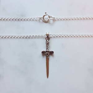 Dagger necklace, sword necklace, 925 sterling silver sword pendant, silver dagger pendant, knife necklace, mens necklace, knife pendant image 3