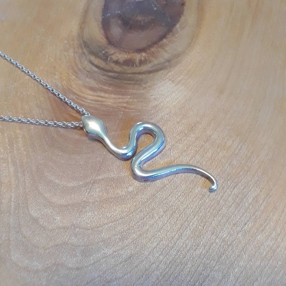 Sterling silver snake necklace