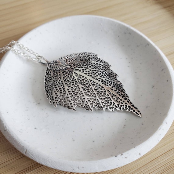 Sterling silver leaf necklace