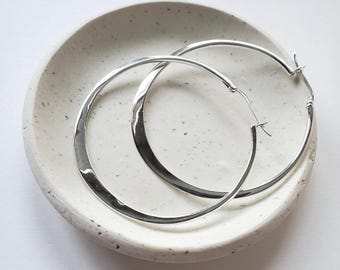 Extra large sterling silver hoop earrings, 48mm diameter