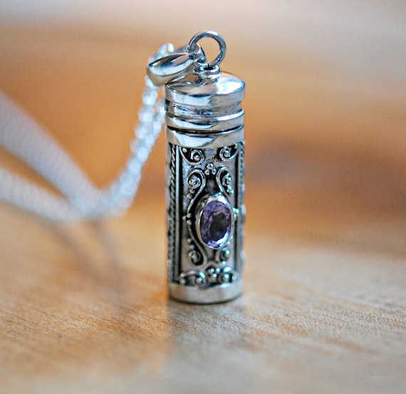 Sterling silver cremation necklace