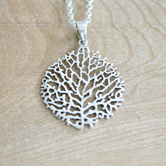 Sterling silver coral necklace