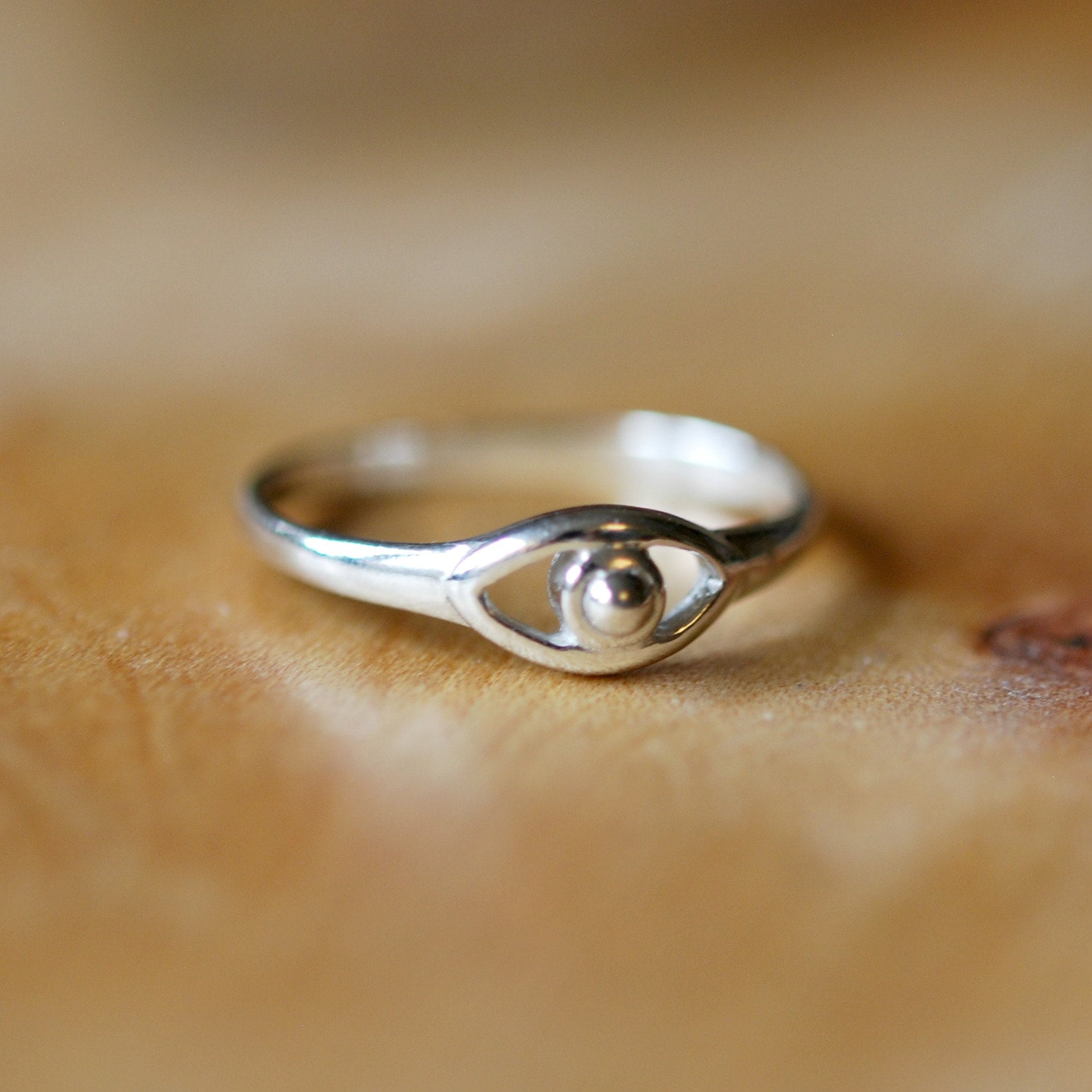 Sterling silver eye ring