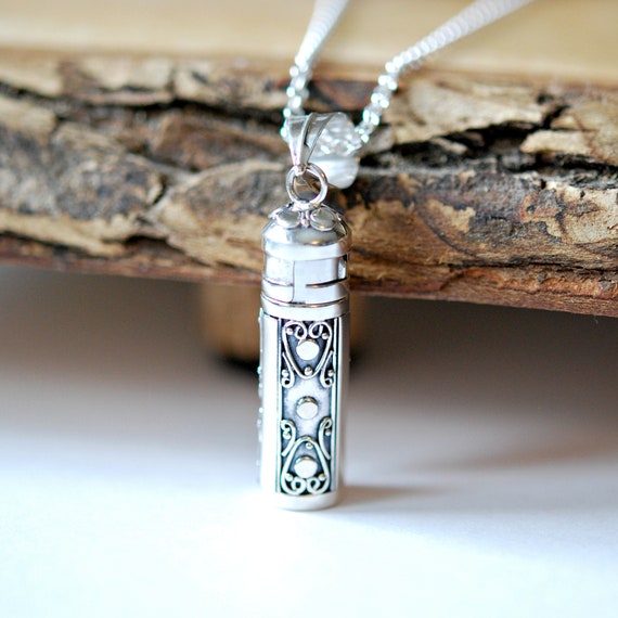 Sterling silver cremation pendant necklace