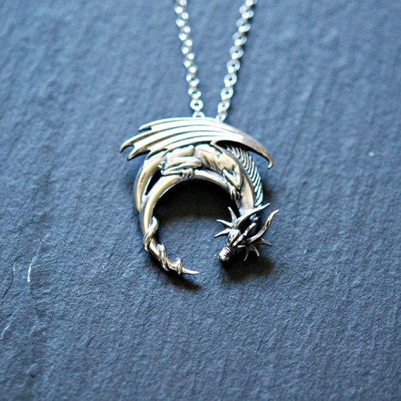 Beautiful Season DIY Blue Wing Dragon Pendant Necklace Dragon Necklace Dragon Jewelry Dragon Pendants Fantasy Dragon Necklaces
