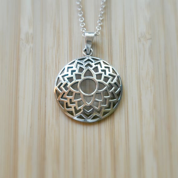 Sterling silver flower of life necklace