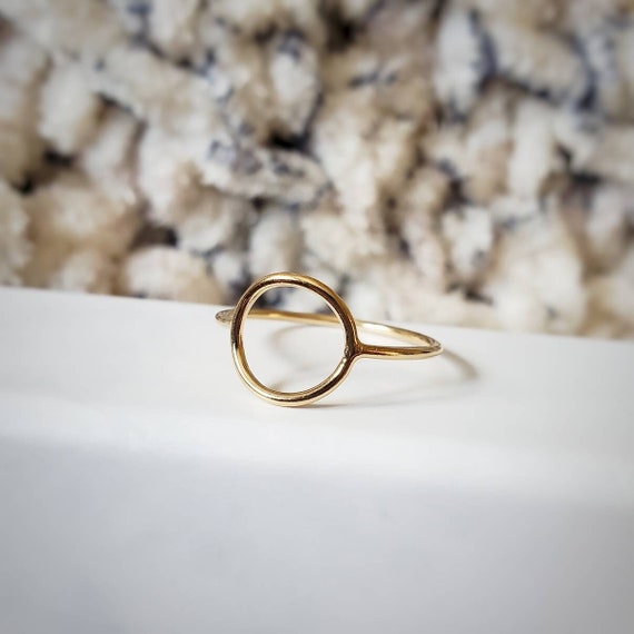 Gold open circle ring