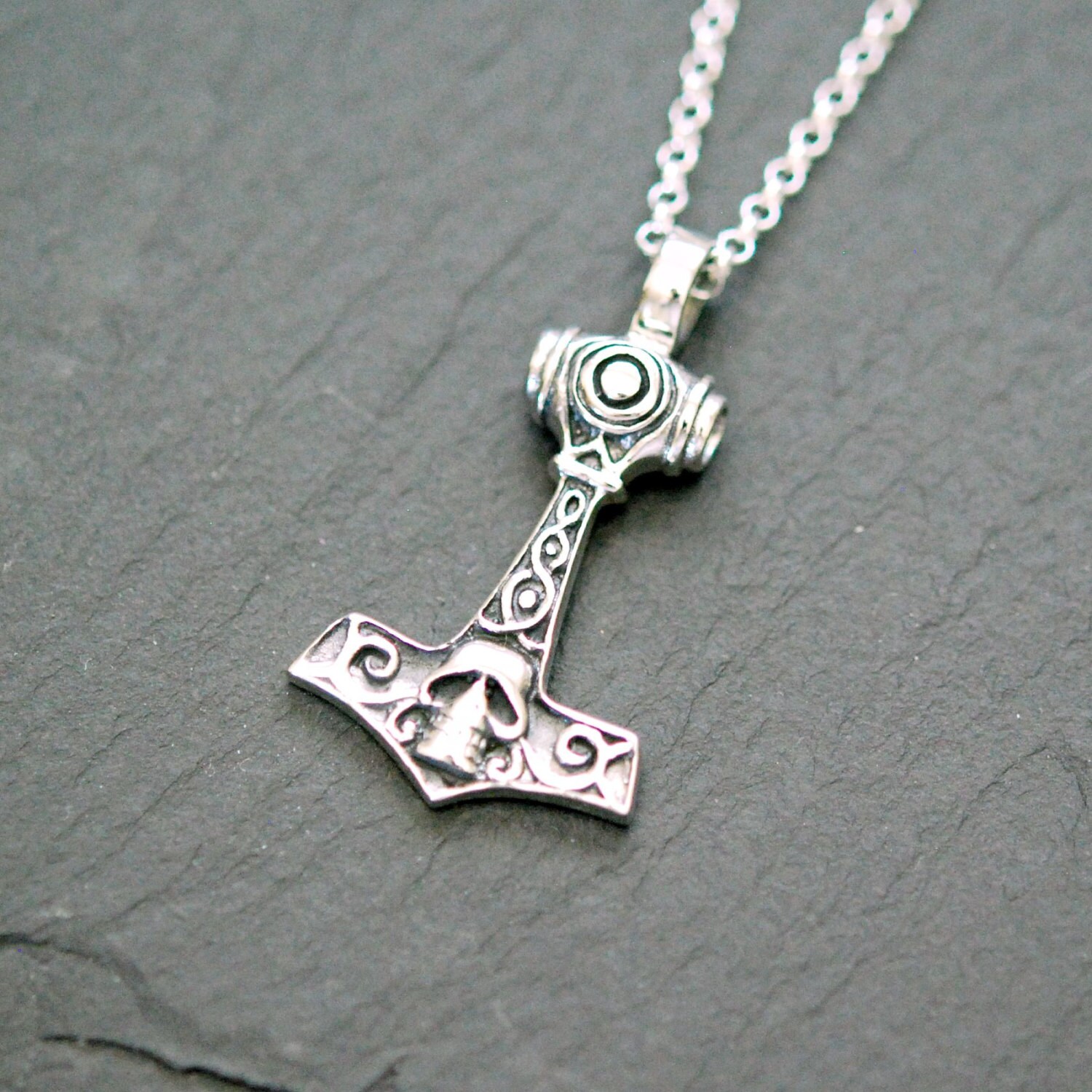 Thor hammer necklace sterling silver thor's hammer Etsy