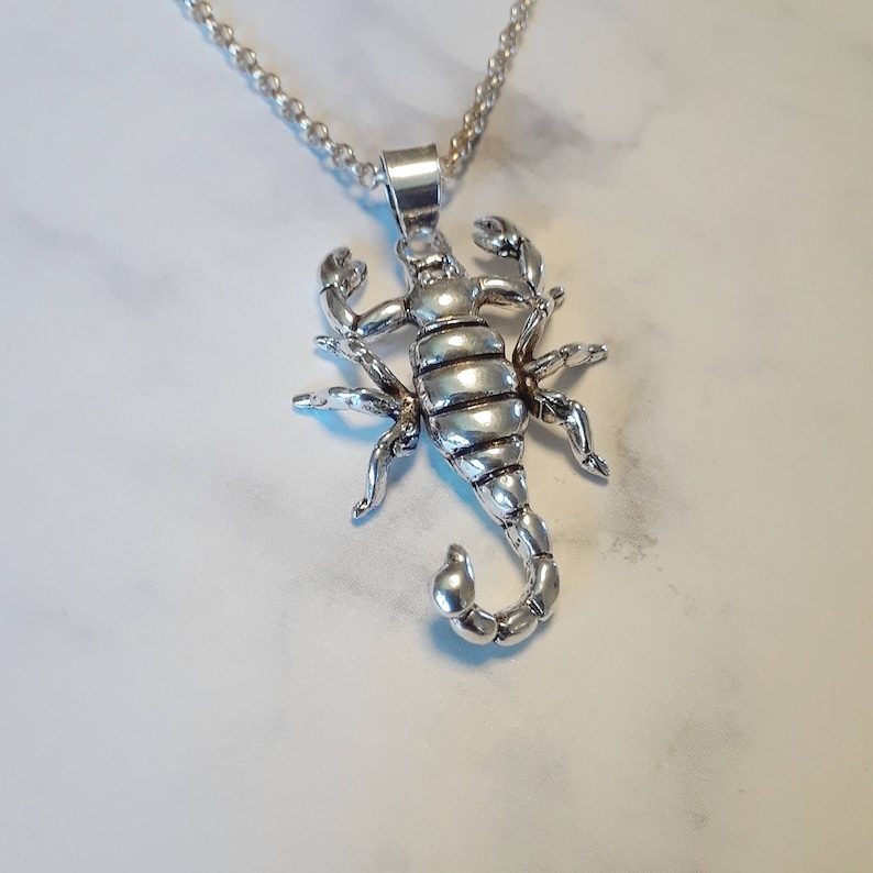 Sterling silver scorpion necklace, movable pendant, scorpio zodiac charm image 4