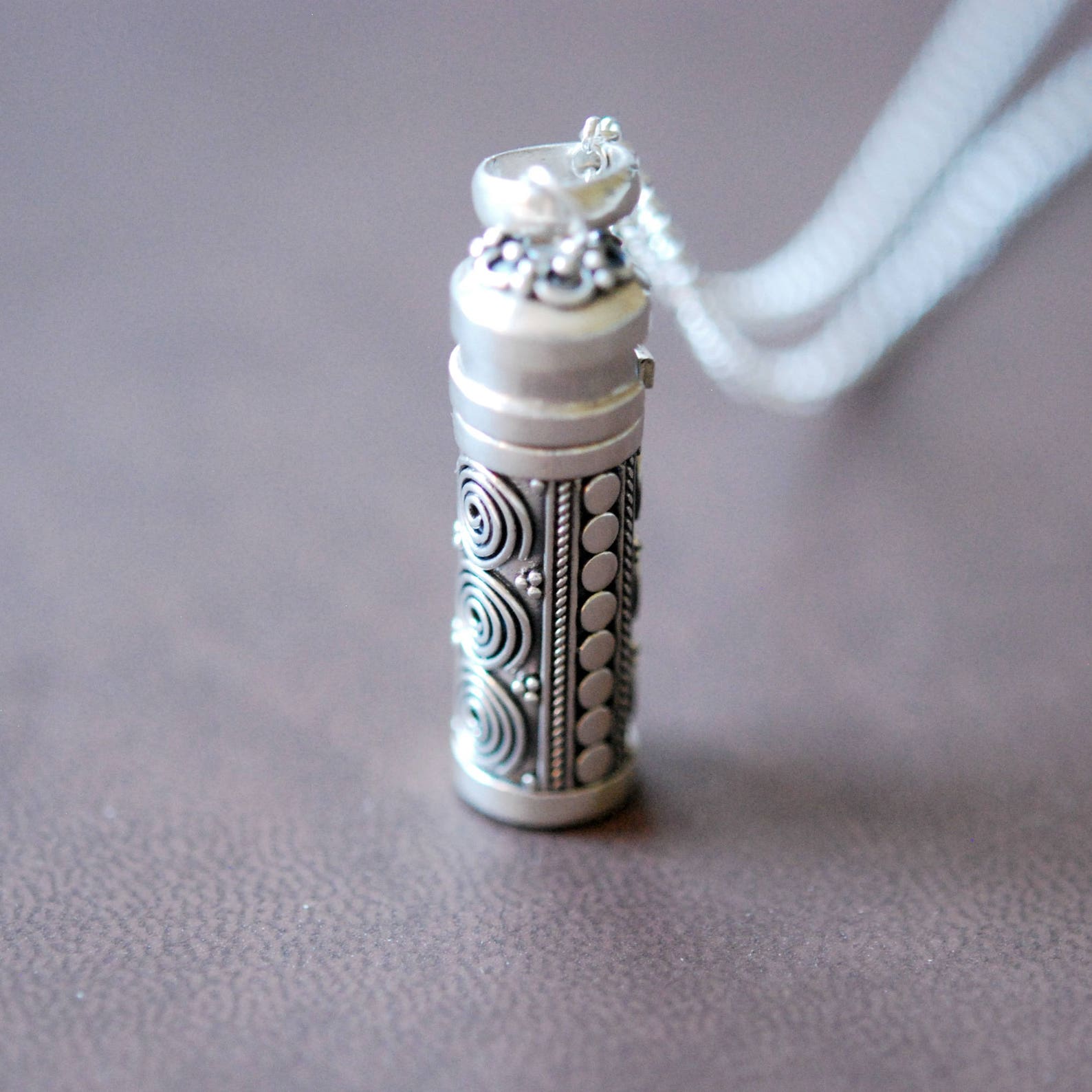 Sterling Silver Snuff Necklace Sterling Silver Prayer Box Etsy