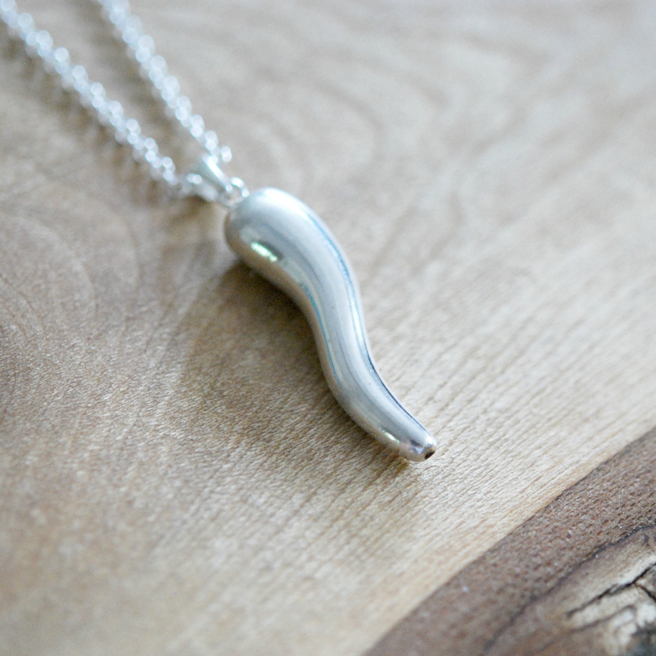 Tiny Italian Horn Corno Evil Eye Luck Pendant & Necklace in 925 Sterling  Silver | eBay