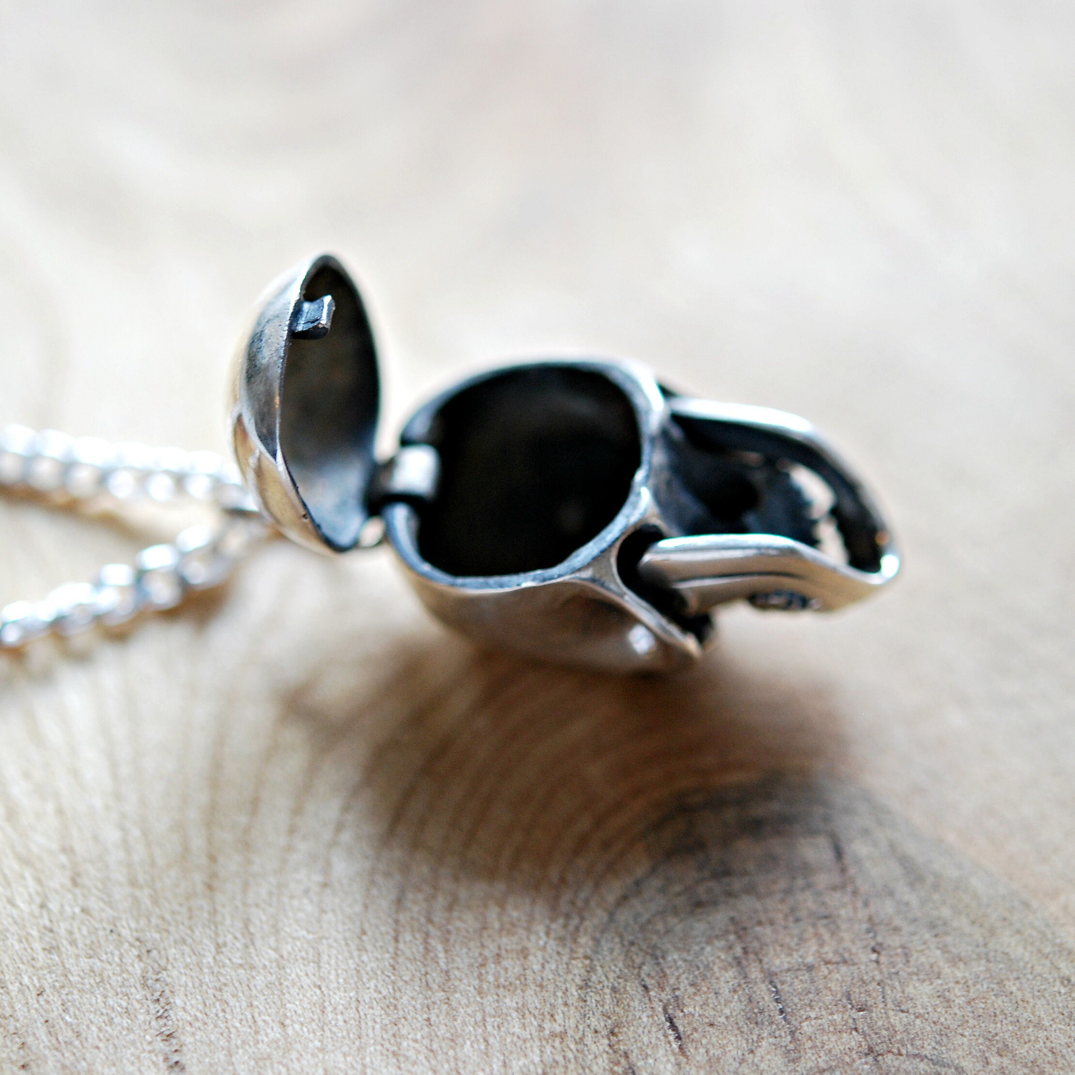 Sterling silver skull stash necklace skull snuff pendant Etsy