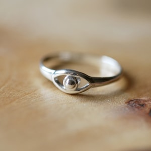 Sterling Silver Evil Eye Ring: Spiritual Protection Talisman
