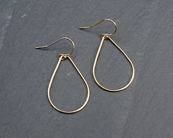 Teardrop earrings, gold earrings, gold hoop earrings, pear shape hoops, teardrop hoops, geometric earrings, sexy earrings, modern jewelry