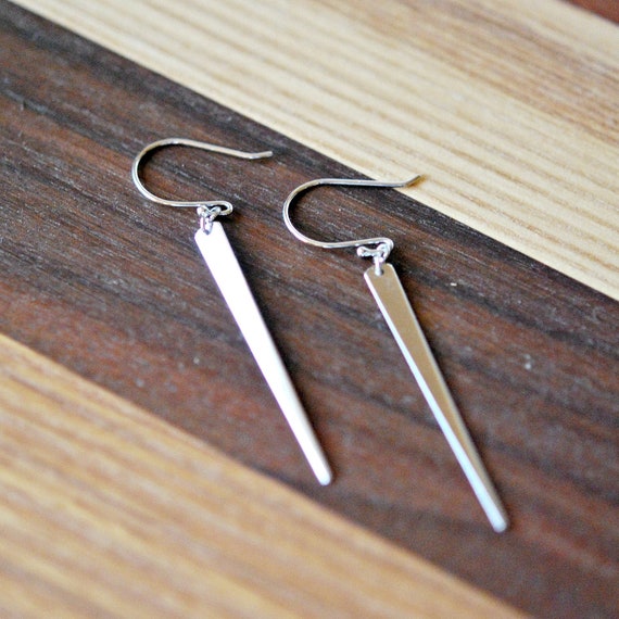 Sterling silver or gold spike earrings