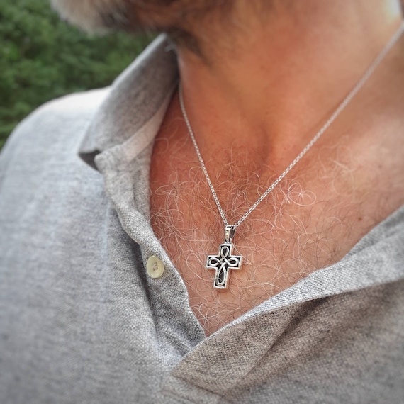Etsy mens cross necklace deals