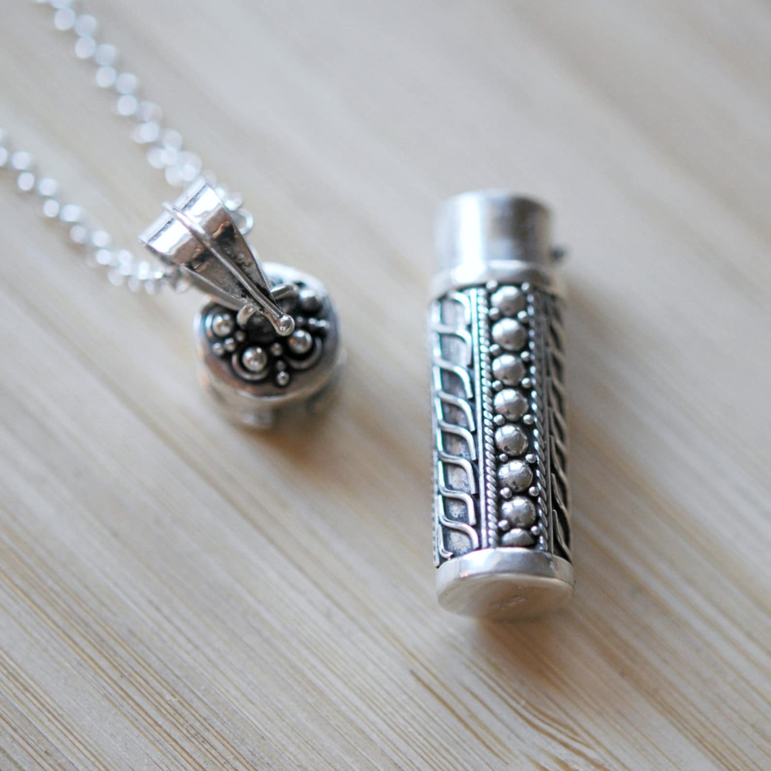 Sterling silver snuff necklace stash necklace snuff pendant Etsy