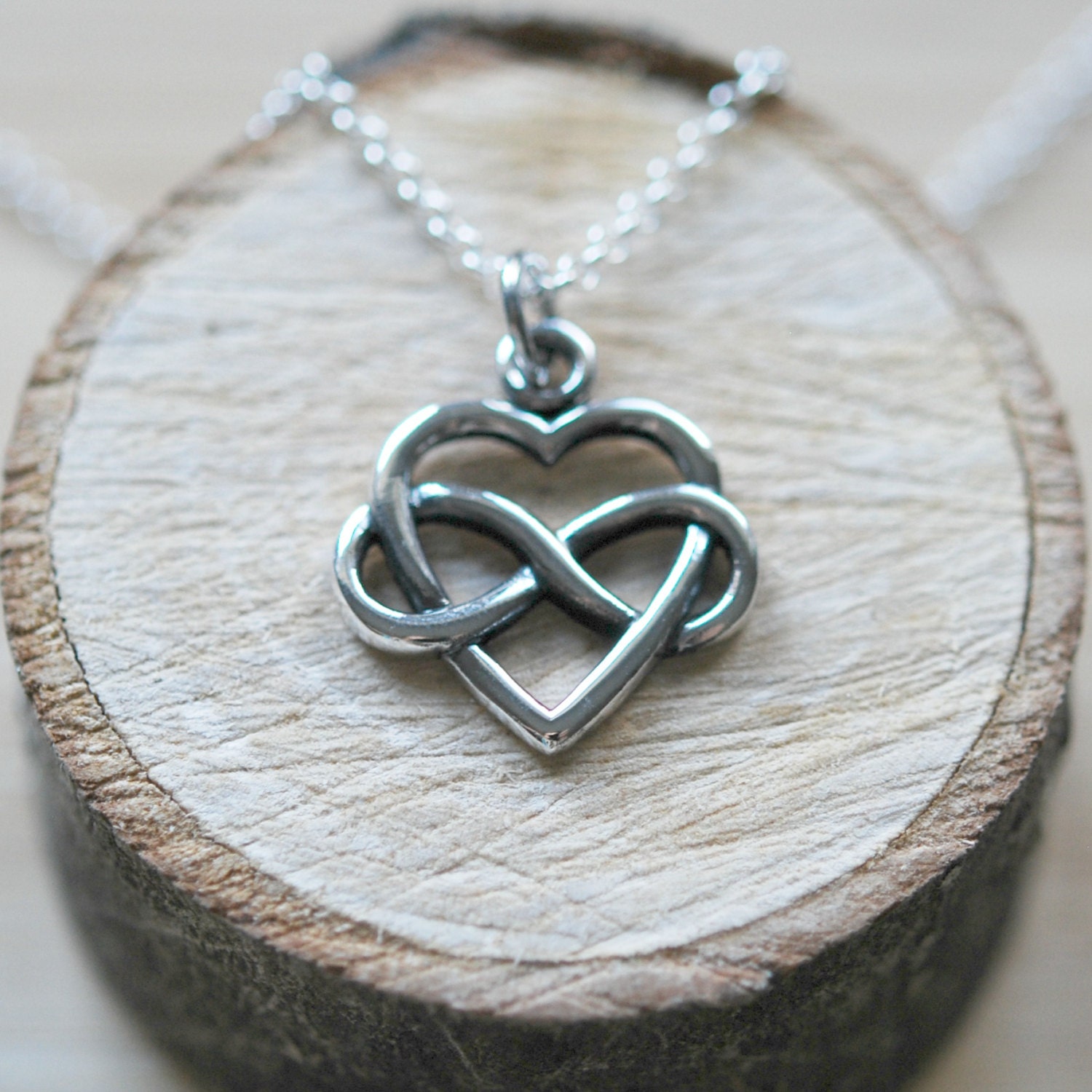 Infinity heart necklace, sterling silver heart pendant, wedding ...