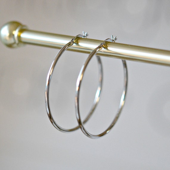 Large sterling silver hoop earrings