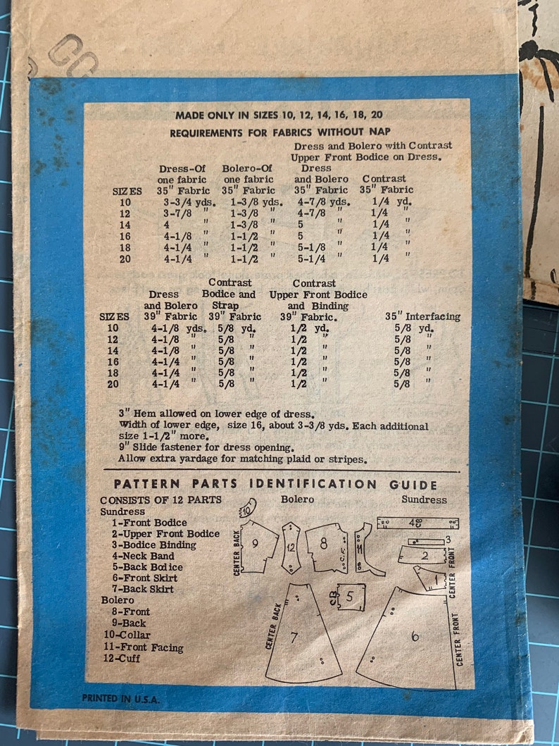Vintage 1950s Marian Martin Pattern