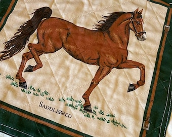 Camiseta acolchada con apliques vintage, talla mediana, estilo Saddlebred Horse Cottagecore