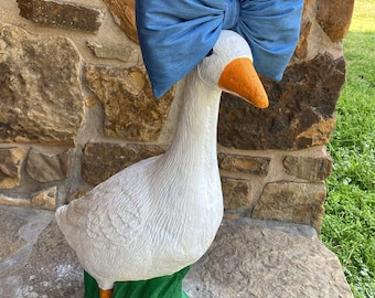 Lazo de mezclilla relleno para decoración de ganso de porche, lazo esponjoso para ganso