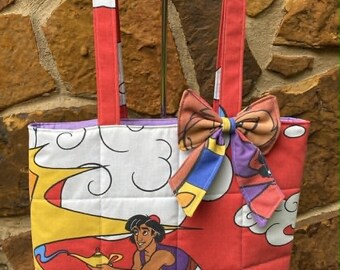 Vintage Aladdin Quilted Puffy One of a Kind Tote Bag