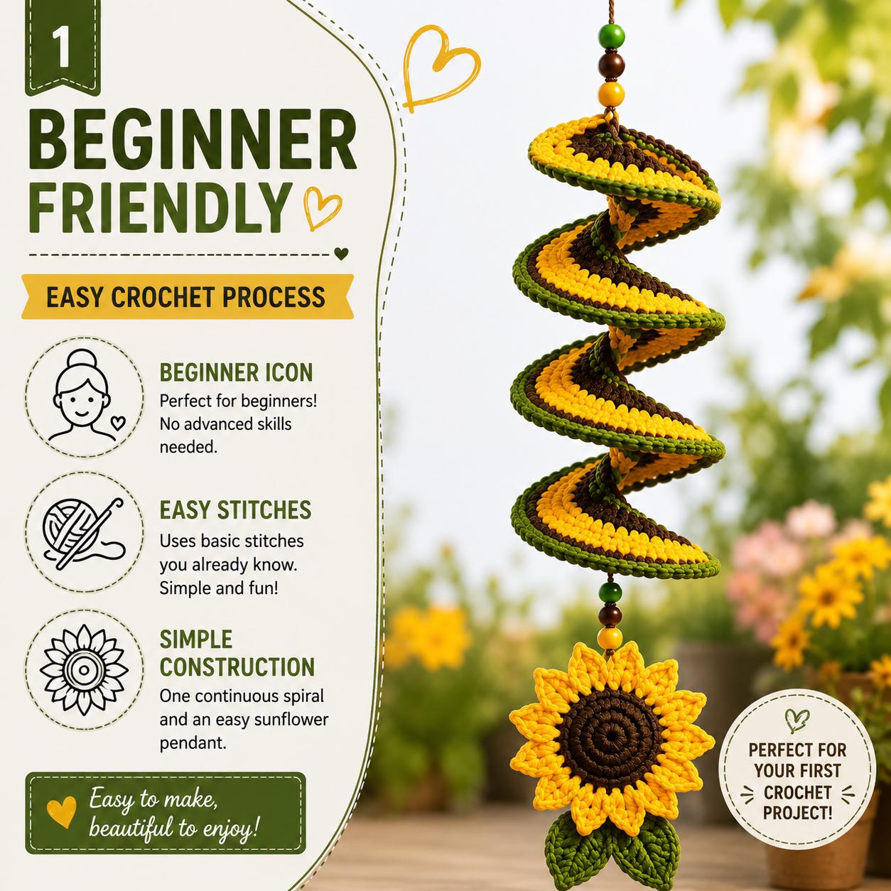 Sunflower Spiral Wind Spinner
