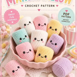 Patrón de ganchillo para malvavisco / Peluche amigurumi sin costuras (descarga en PDF)