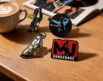 Michael Jackson Emaille Pins Set, King of Pop Classic Dance Pose Brosche, Retro Musik Anstecknadel, MJ Fan Sammler Geschenk