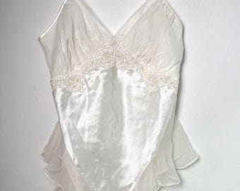 VICTORIA'S SECRET Gold Label Vintage Y2K 90s Bridal Body Teddy Fairy sedoso M