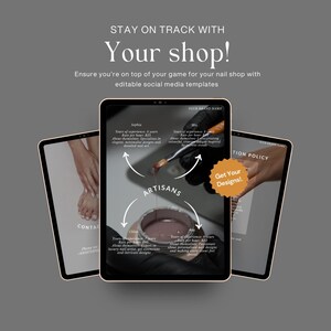 Minimalist Handy In-shop templates for nail stores in to display for customers that get pedicures and manicures