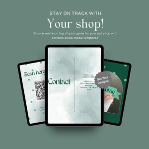 Green vibe Handy In-shop templates for nail stores in to display for customers that get pedicures and manicures