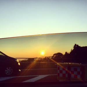 Golden Sunset Through a Car Window /  Japan Travel Photography /  Digital Download