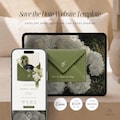 Olive Letter Save the Date Website Template Canva | Editable Digital Wedding Invitation with RSVP & Countdown Timer | Instant Download