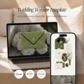 Olive green & Ivory Wedding Website Template | Digital Invitation with Rsvp Tracking | Oil Painting Style | Interactive Invite
