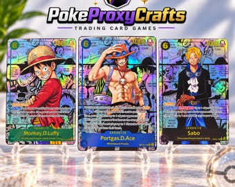 Carte del manga One Piece TCG OP-13: i 3 fratelli (proxy create dai fan)