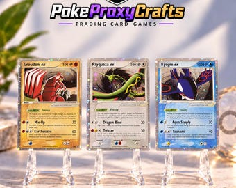 Pokemon black star promo's Groudon, tayquaza, kyogre (Proxy fan made)