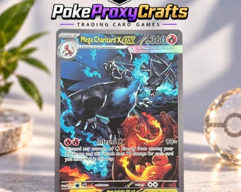Mega Charizard X ex #125 Pokemon Phantasmal Flames (proxy fan made)
